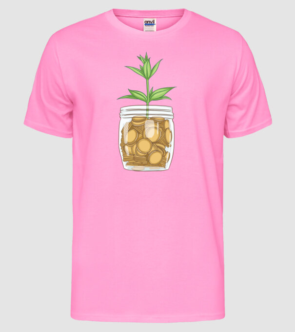 Plantă pușculiță porcușor model roz neon pe tricou