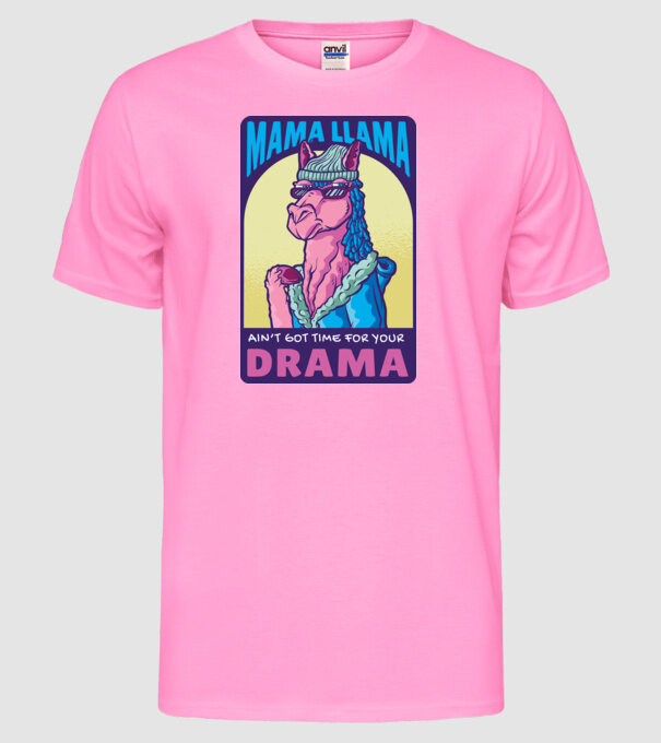 Mama Lama model roz neon pe tricou