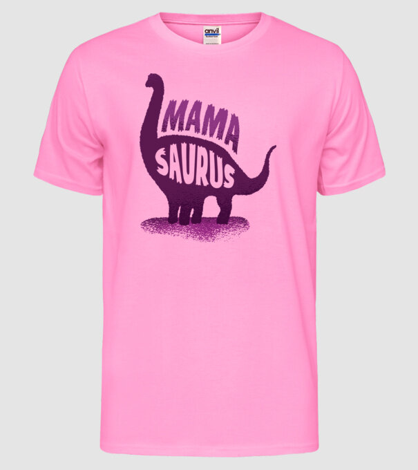 Mamasaurus model roz neon pe tricou