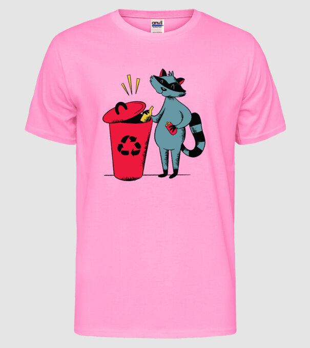 Reciclare Raton model roz neon pe tricou