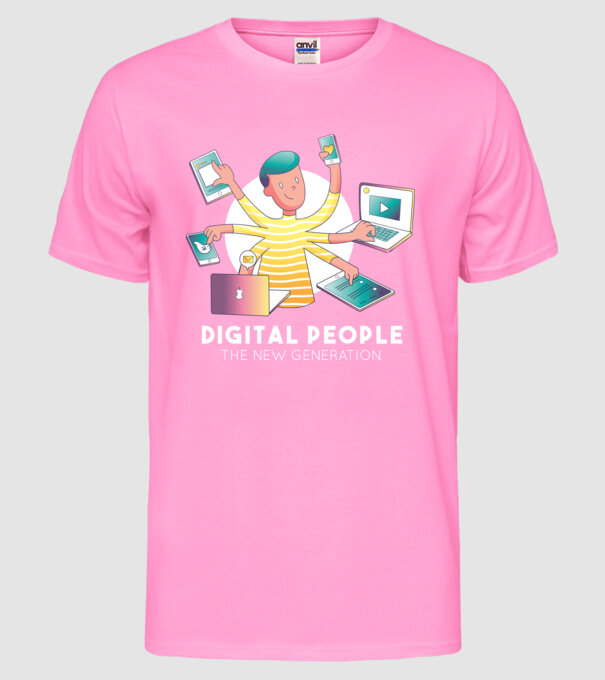 Oamenii multitasking sunt generația viitoare model roz neon pe tricou