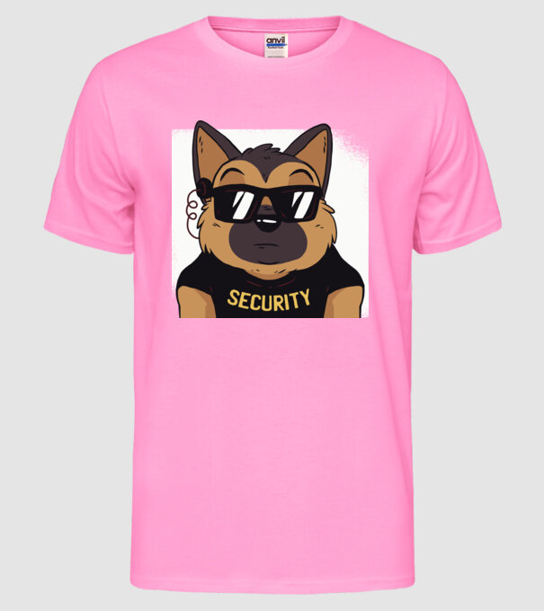 Ciobănesc german Security tricou amuzant cu Câine model roz neon pe tricou