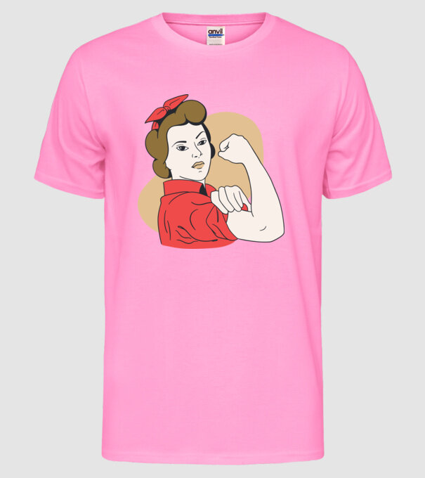 Emanciparea femeilor model roz neon pe tricou