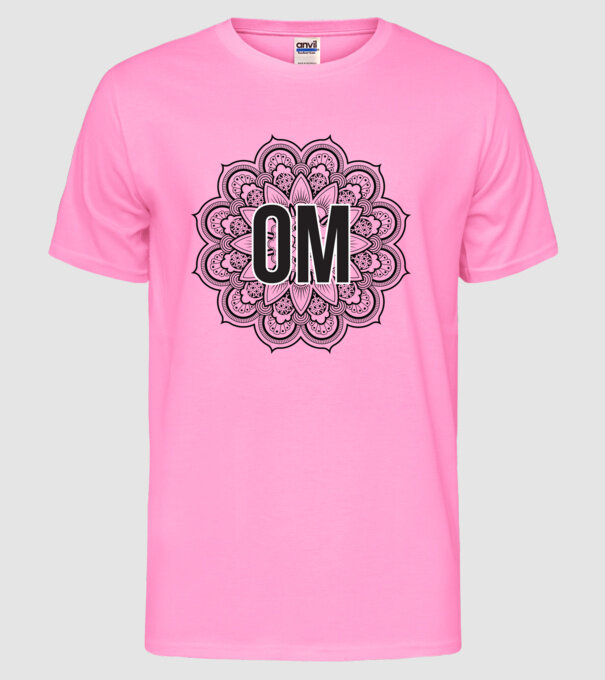 OM Mandala model roz neon pe tricou