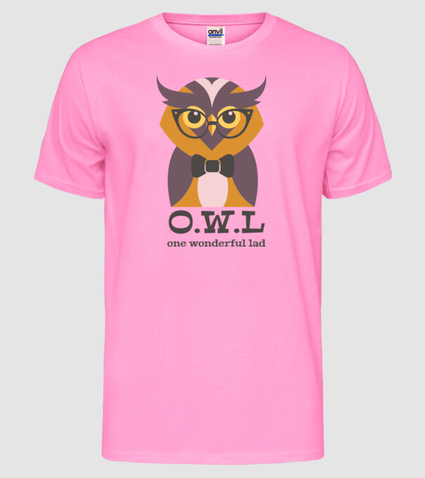 OWL - One wonderful Lad model roz neon pe tricou