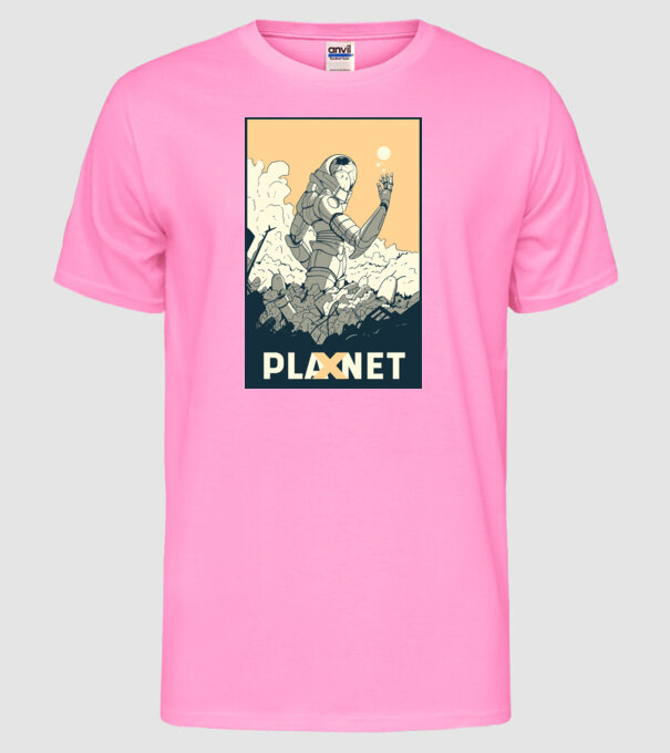 Planet X model roz neon pe tricou