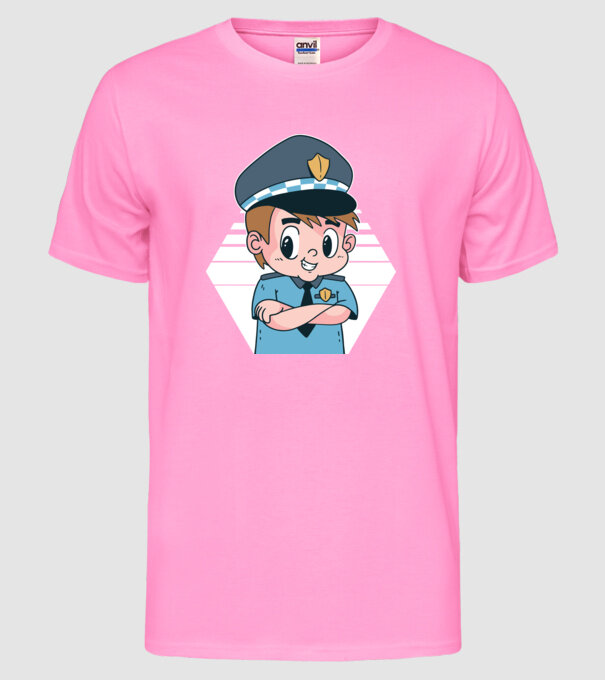 Polițist Copil model roz neon pe tricou