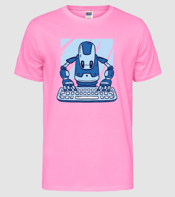 Automatizare robot model roz neon pe tricou