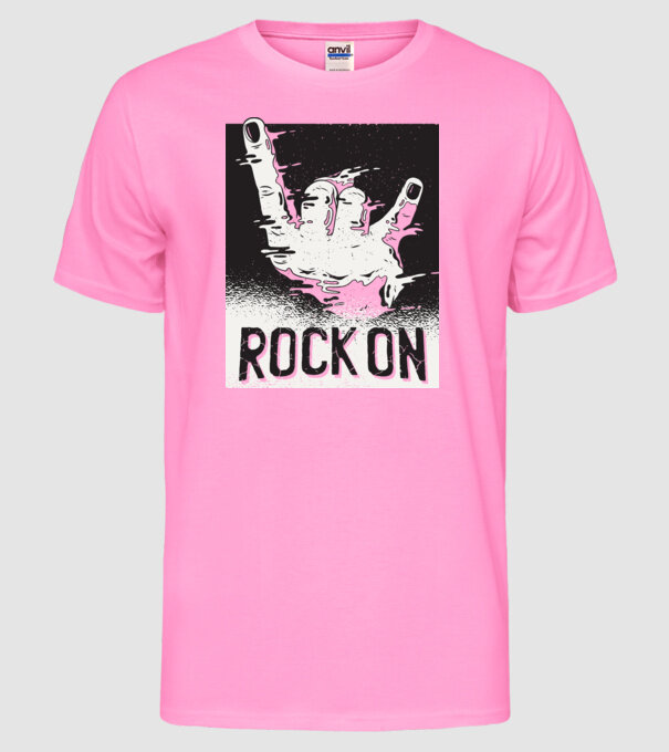 Rock On model roz neon pe tricou