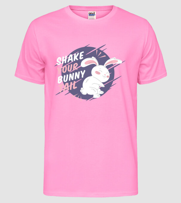 Shake your bunny tail model roz neon pe tricou