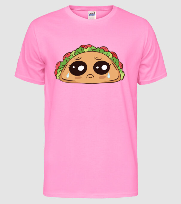 Taco trist model roz neon pe tricou