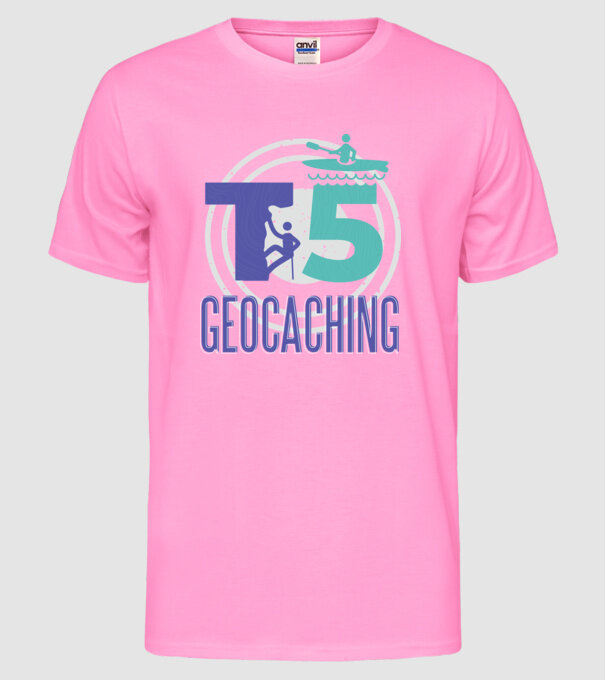 T5 Geocaching model roz neon pe tricou