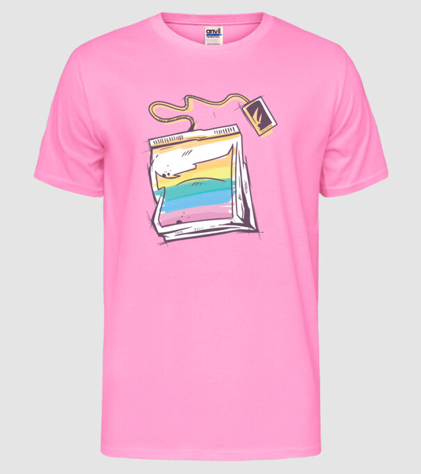 Filtru de ceai model roz neon pe tricou
