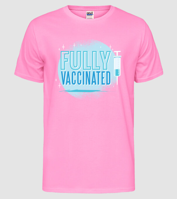 Complet vaccinat model roz neon pe tricou