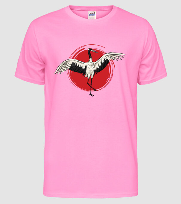 Pasăre Thai Chi model roz neon pe tricou