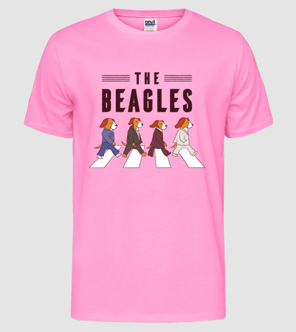 The Beagles model roz neon pe tricou