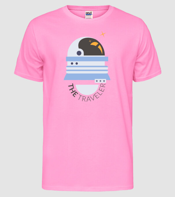 The Traveler model roz neon pe tricou