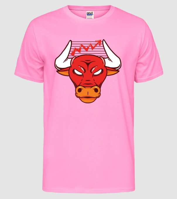 Bursa de Valori Taur model roz neon pe tricou