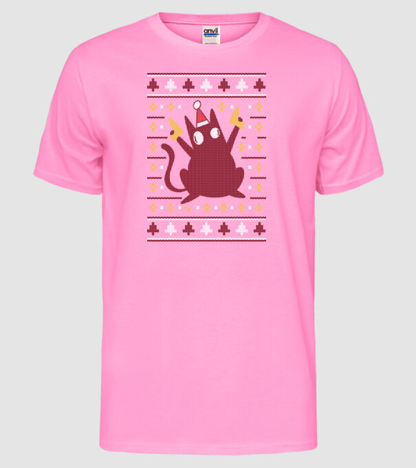 Pulover urât Pew Pew Pew Madafakas model roz neon pe tricou