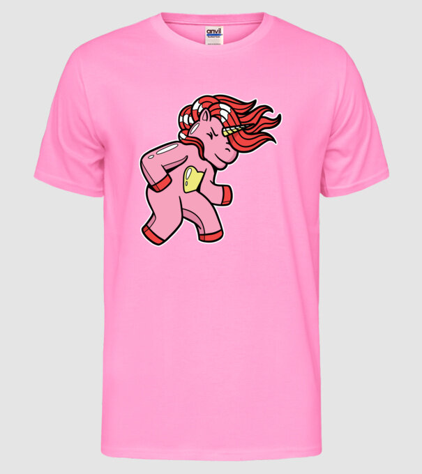 Unicorn model roz neon pe tricou