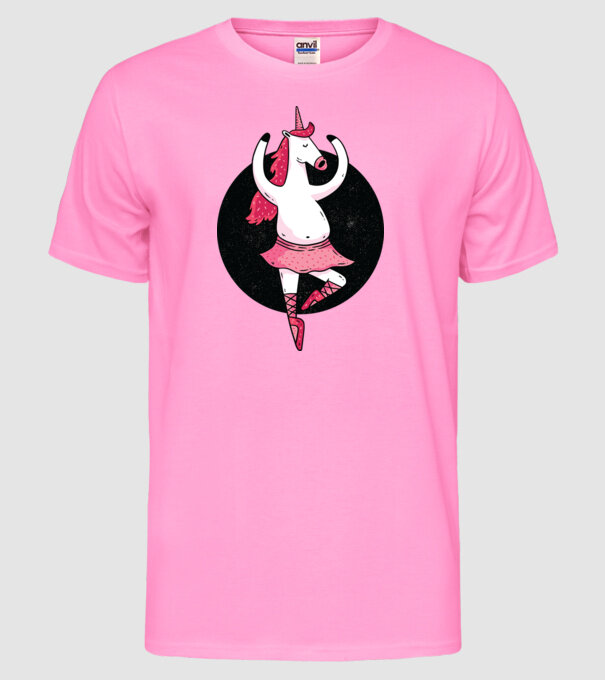 Unicorn Balet model roz neon pe tricou