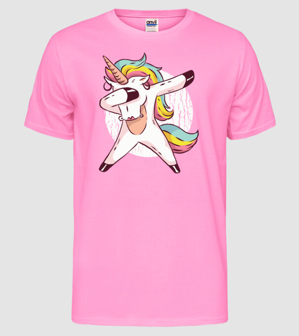 Unicorn DAB model roz neon pe tricou