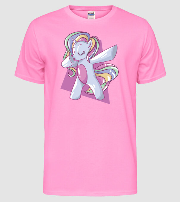 Unicorn DAB model roz neon pe tricou