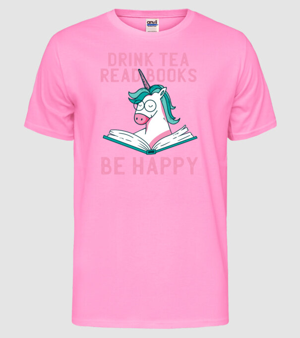 Unicorn Lectură Carte model roz neon pe tricou