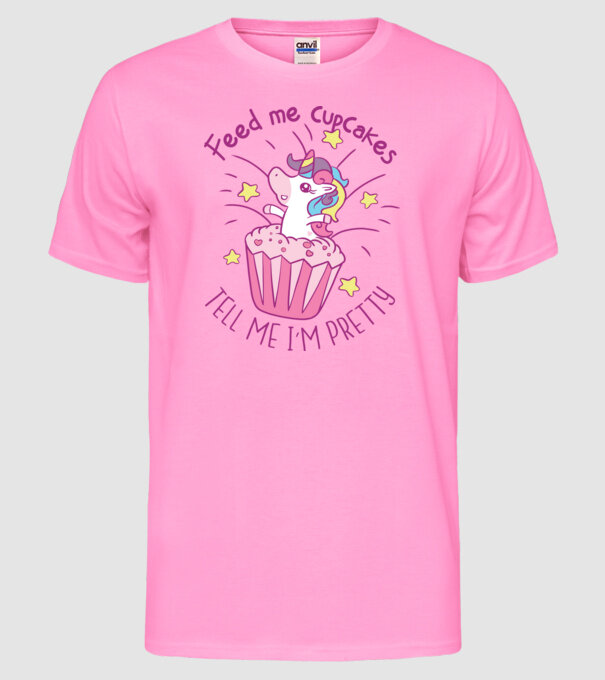 Unicorn Muffin model roz neon pe tricou
