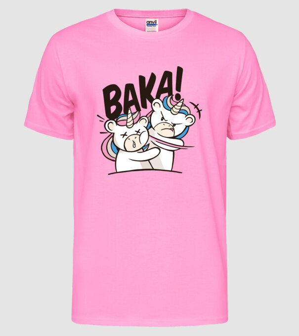 Unicorn palmă model roz neon pe tricou