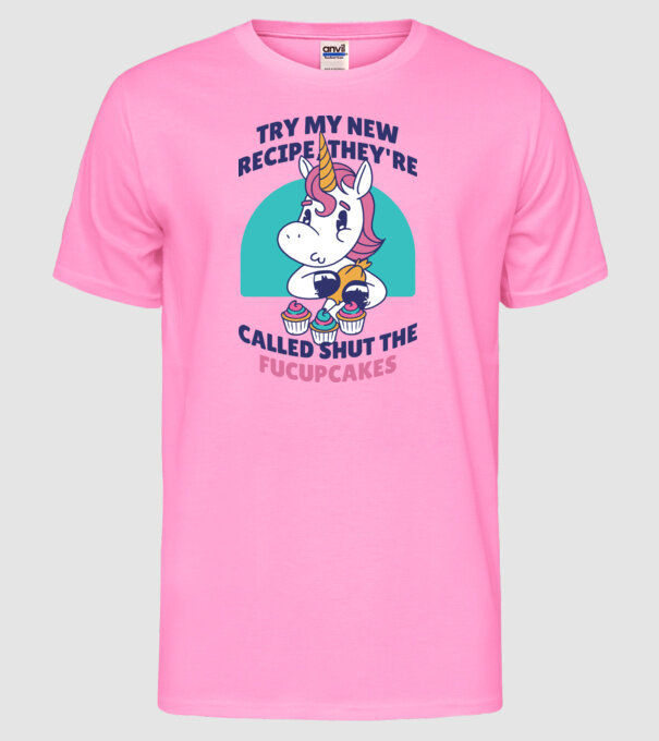 Unicorn Rețetă model roz neon pe tricou