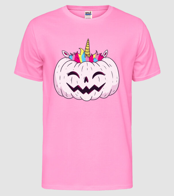 Unicorn Dovleac Halloween model roz neon pe tricou