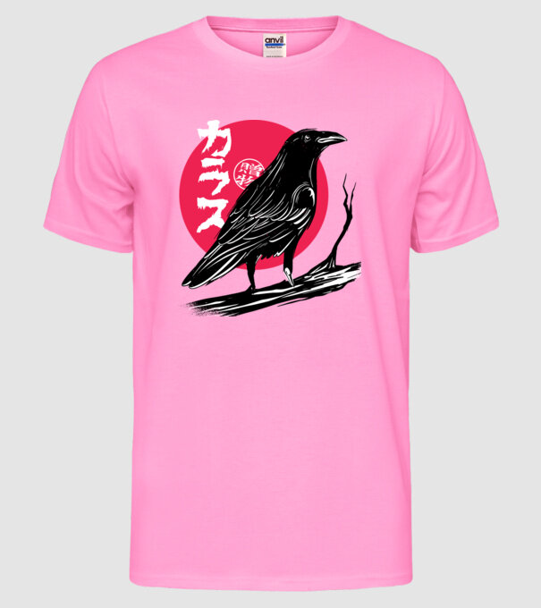 Cioară model roz neon pe tricou