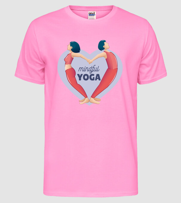 Dragoste Yoga - tricou Yoga model roz neon pe tricou
