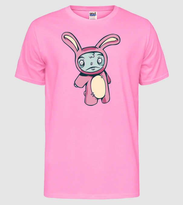 Iepuraș Zombie model roz neon pe tricou