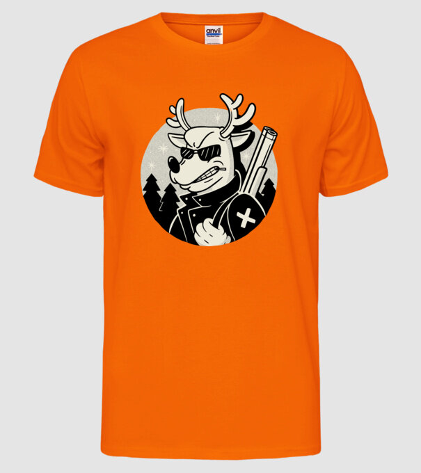 Rudolf Vânătorul model portocaliu neon pe tricou