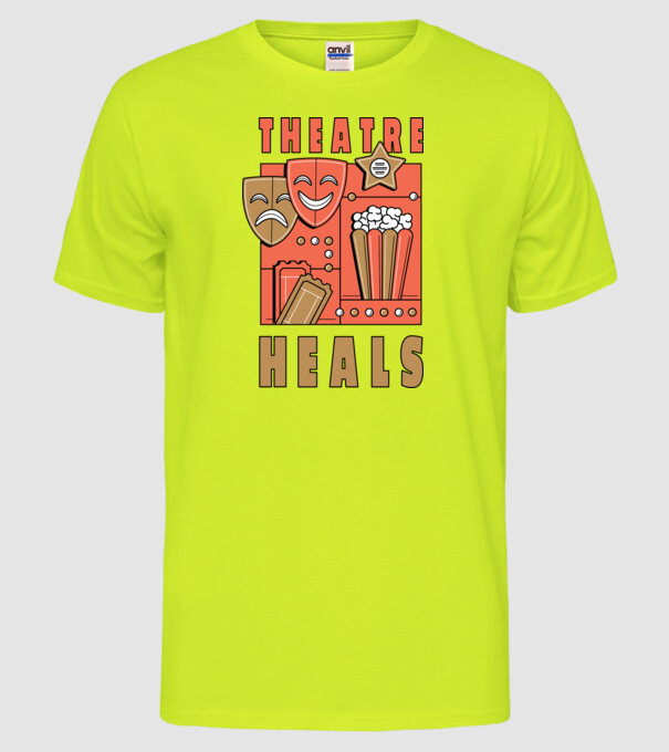 Teatrul vindecă model galben neon pe tricou