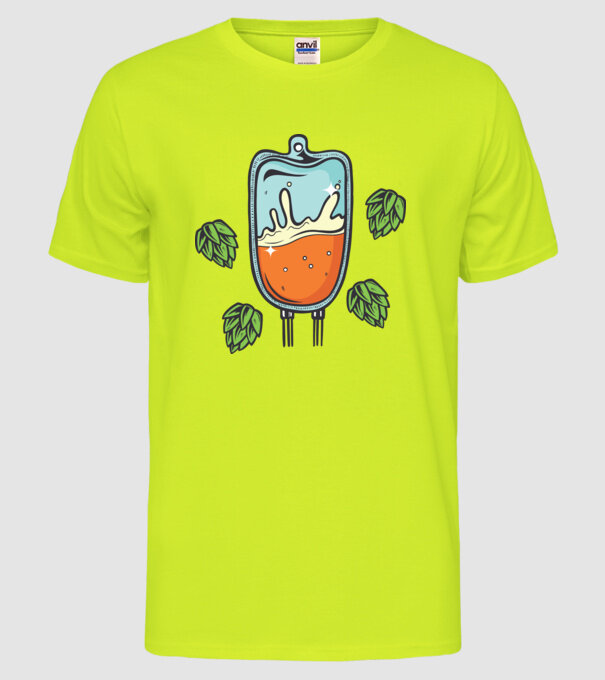 Grupa mea de sânge este IPA model galben neon pe tricou