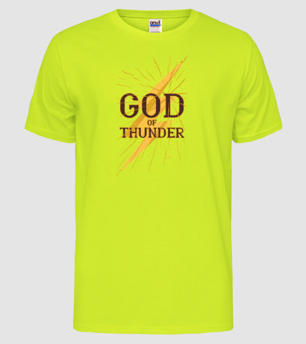 Zeul Fulgerului model galben neon pe tricou