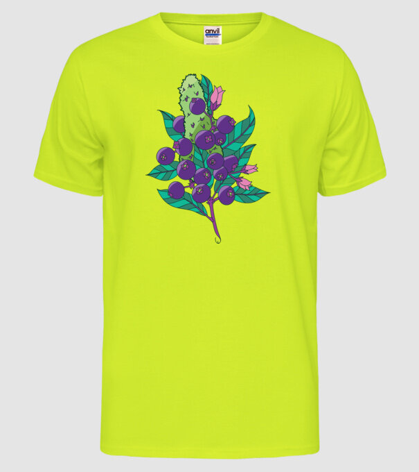 Arbust de afine model galben neon pe tricou