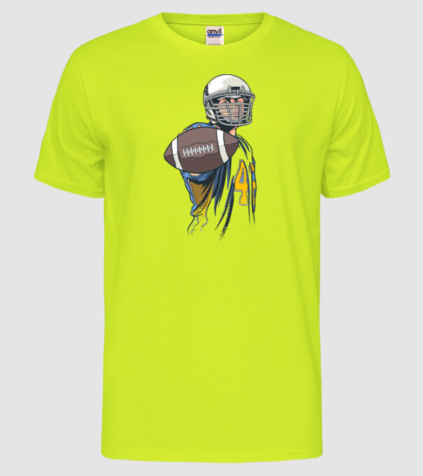 Jucător de fotbal American model galben neon pe tricou