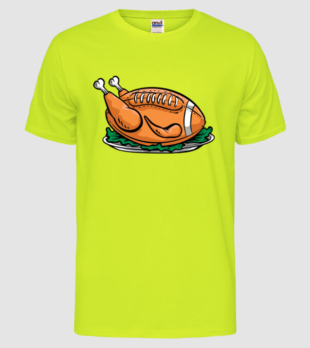 Fotbal american Curcan model galben neon pe tricou
