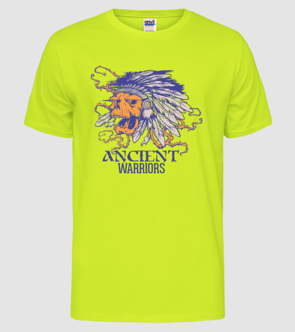 Ancient Warriors model galben neon pe tricou