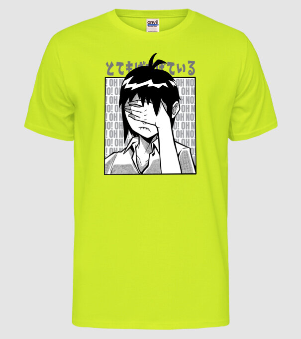 Cap Anime model galben neon pe tricou