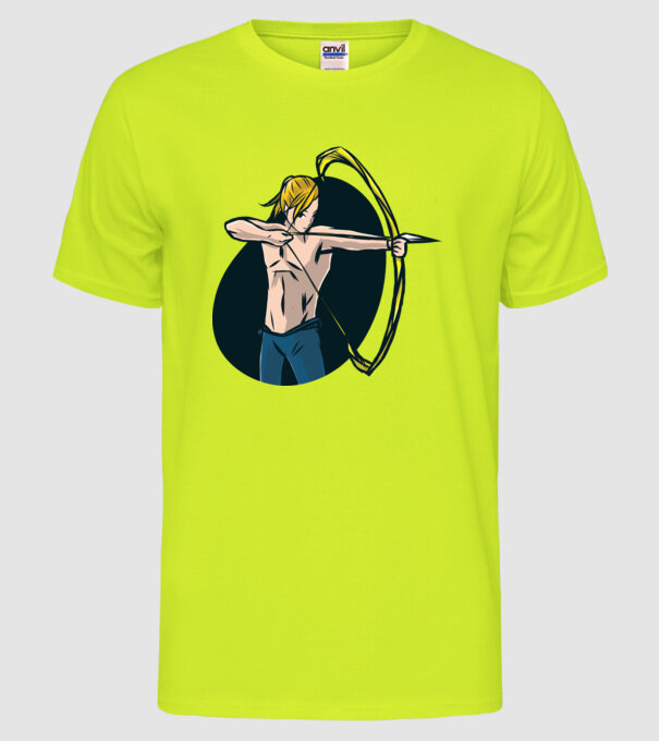 Fată arcaș Anime model galben neon pe tricou