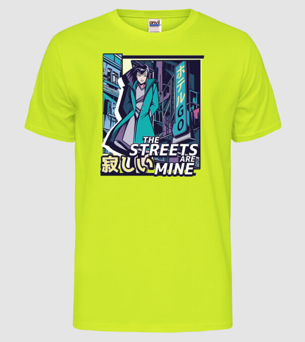 Anime Vaporwave benzi desenate model galben neon pe tricou