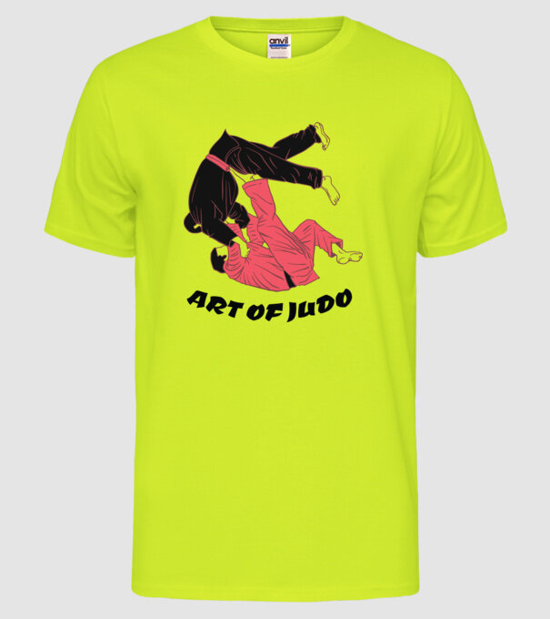 Art of Judo model galben neon pe tricou