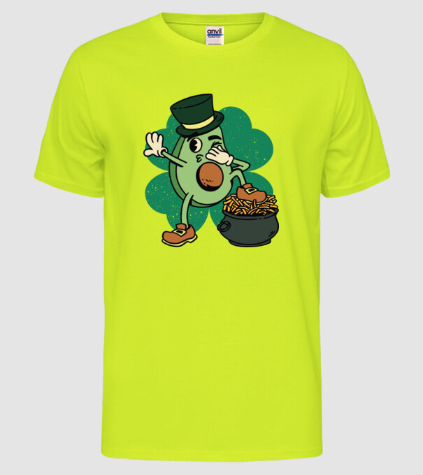 Avocado St. Patrick DAB model galben neon pe tricou