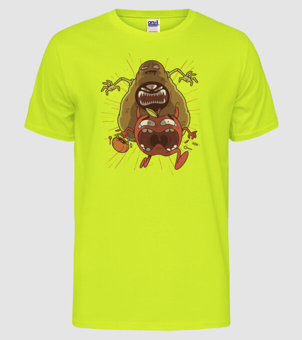 Monstru Avocado model galben neon pe tricou