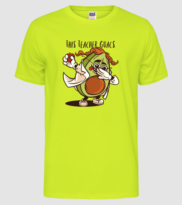 Profesor Avocado DAB model galben neon pe tricou